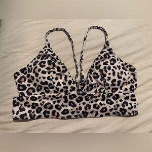 SHEIN Black and Tan Leopard Print Bra